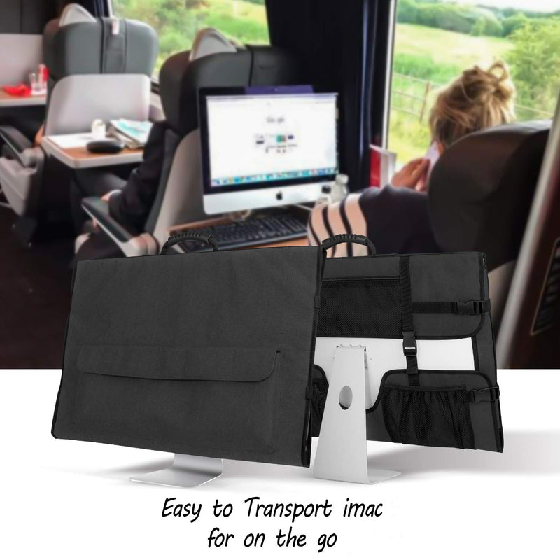 [Australia - AusPower] - CURMIO Travel Carrying Bag Compatible with Apple 27" iMac Desktop Computer, Protective Storage Case Monitor Dust Cover Compatible with 27" iMac Screen and Accessories, Black, Patent Design 