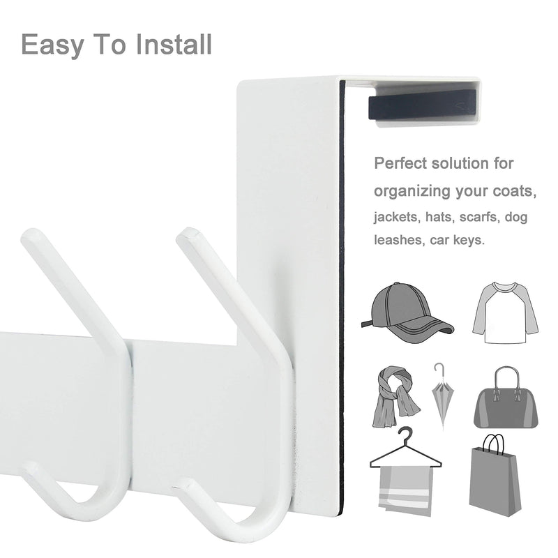 [Australia - AusPower] - WEBI Over The Door Hook,Over Door Towel Rack,Door Hanger,Door Coat Hanger,Over The Door Coat Rack,Door Hooks for Hanging Clothes,Towels,Behind Back of Bathroom,White White 1 Pack 
