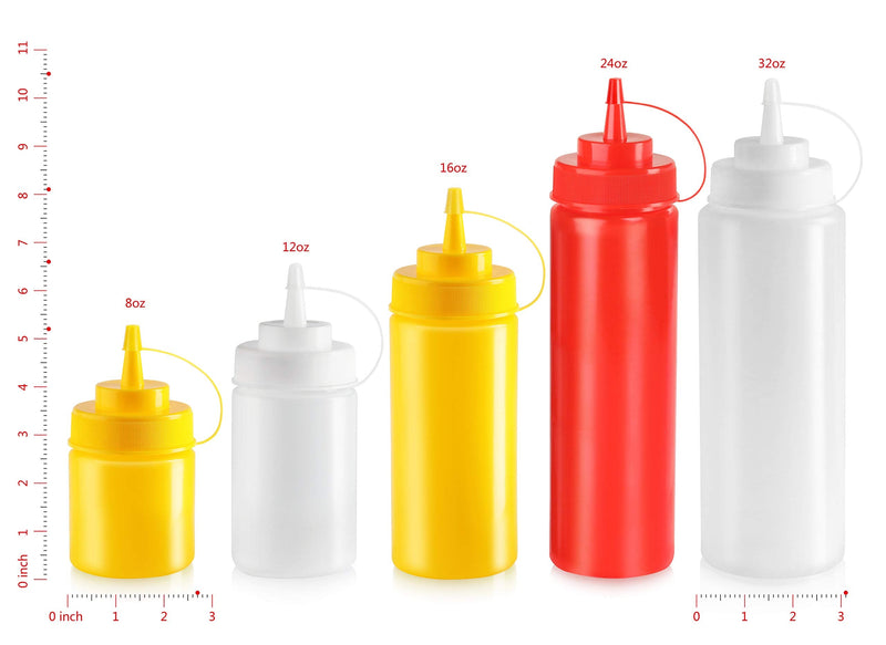 [Australia - AusPower] - New Star Foodservice 26269 Squeeze Bottles Plastic, Wide Mouth with Caps, 32 oz, Clear, Pack of 6 32 oz 6-Pack 