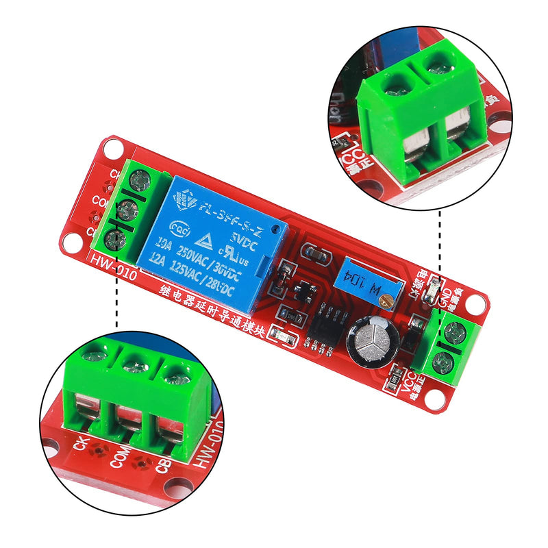 [Australia - AusPower] - Dorhea 6PCS NE555 DC 5V Delay Timer Relay Switch Module Adjustable 0-10 Seconds Constant Current Regulator Timer Delay Converter for Automotive Control System Electrical Equipment 
