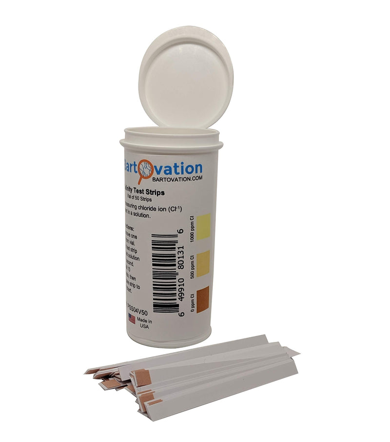 [Australia - AusPower] - Salinity Test Strips, 0-1000 ppm [Vial of 50 Strips] for Chloride Based Salt Solutions 