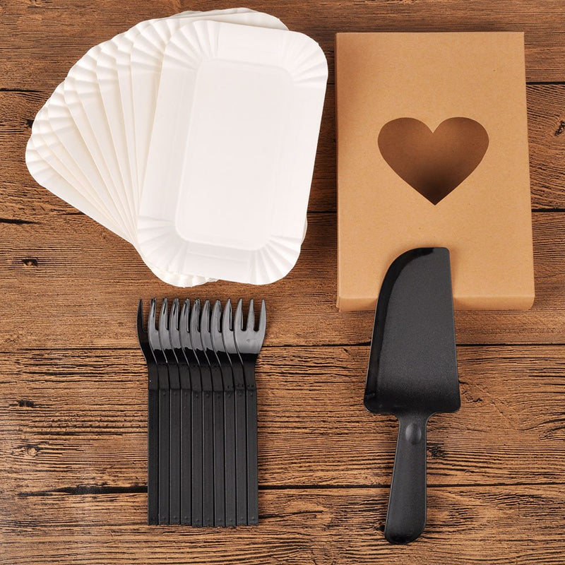 [Australia - AusPower] - PROKITCHEN Disposable Dinnerware Set, Disposable Paper Plates & Forks with Paper for Cake Decorating each of 10, Paper Plates for Birthday Parties 4 