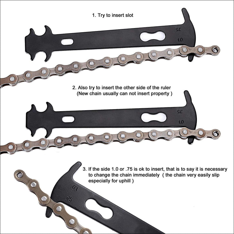 [Australia - AusPower] - Oumers Bike Link Plier+Chain Breaker Splitter Tool+Chain Checker, Chain Missing Link Opener Closer Plier Chain Cutter Connector Wear Indicator Tool 