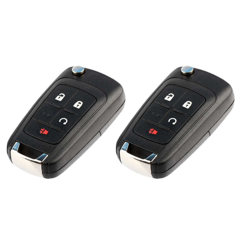 [Australia - AusPower] - Key Fob Keyless Entry Remote Flip Shell Case & Pad fits Chevy 2010-2017 Equinox / 2012-2017 Sonic / 2015-2017 Trax/GMC 2010-2017 Terrain, Set of 2 g-512-4b-rs-flip-case [2] 