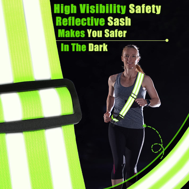 [Australia - AusPower] - Saintrygo Reflective Sash 2 Pieces Reflective Running Gear High Visibility Safety Reflective Sash Reflective Jacket Adjustable Reflective Sash for Walking Cycling at Night 