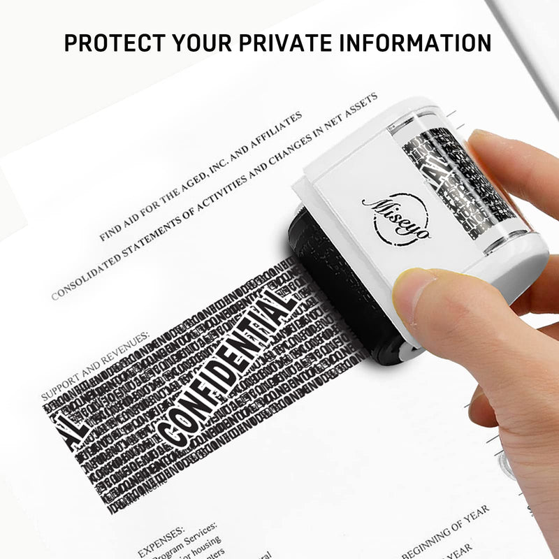 [Australia - AusPower] - Miseyo Identity Theft Protection Roller Stamp Set - White (Incleded 6 Refill Ink) 2.white 