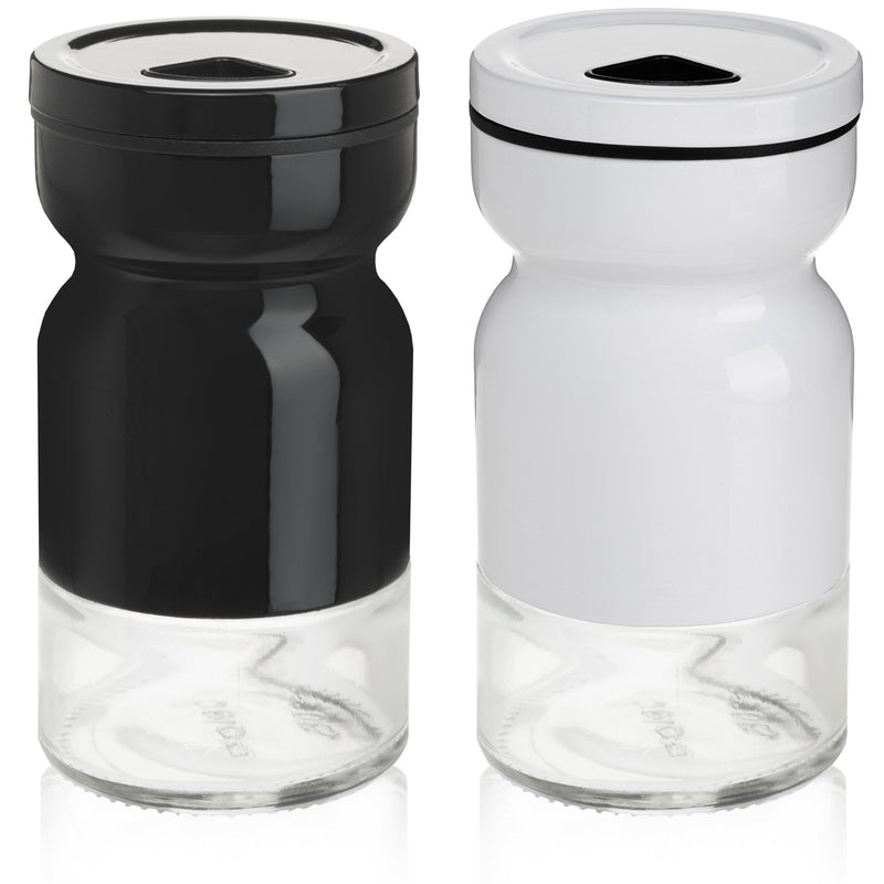 [Australia - AusPower] - CHEFVANTAGE Salt and Pepper Shakers Set with Adjustable Pour Holes - Black and White 