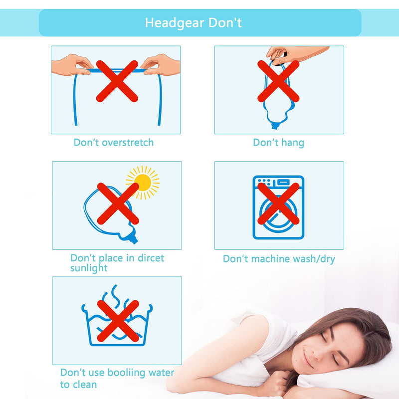 [Australia - AusPower] - Airfit P10 Strap CPAP Nasal Pillows Headgear Replacement - Improve Stability & Comfort for Resmed P10 System Blue // Grey (2-Pack) 