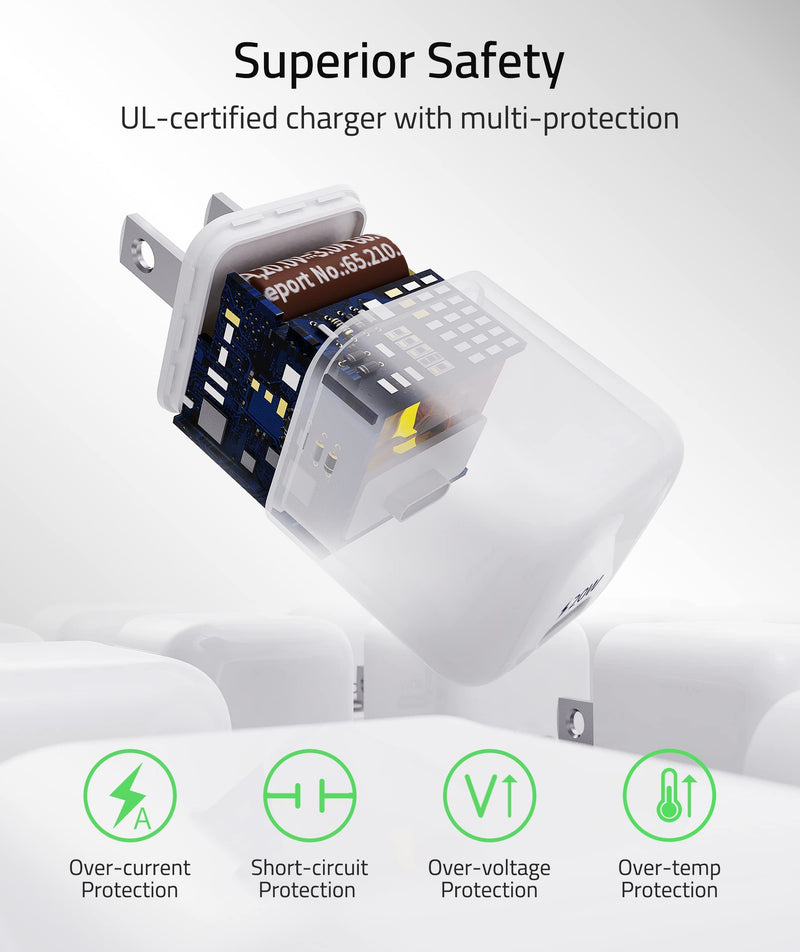 [Australia - AusPower] - iPhone Fast Charger Apple MFi Certified, Syntech 20W USB C Wall Charger Block Ultra-Compact Charger with 6.6ft USB C to Lightning Cable, Compatible with iPhone 13/13 Pro/12/11/XS/XR/X/iPad/AirPods 3 