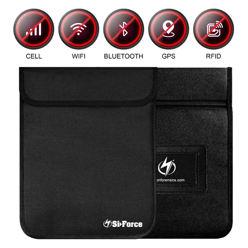 [Australia - AusPower] - Faraday Bag, Dual Layer Shielding SiForce Signal Blocking Bag for Smart Devices, Cell Phone,Tablet Privacy Protection 8" x 10.5" (LE Large) 