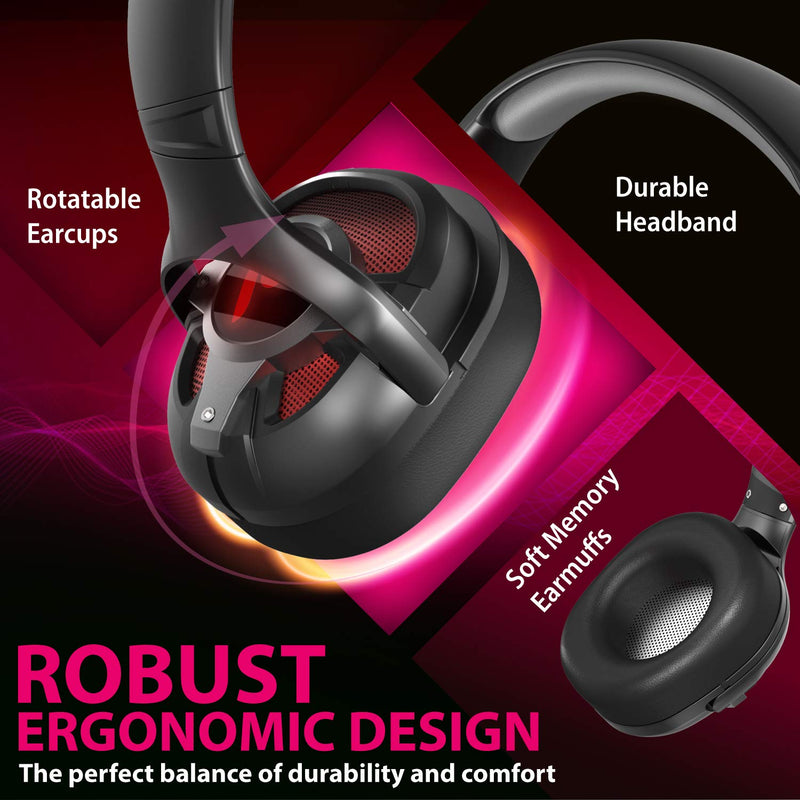 [Australia - AusPower] - Fosmon Gaming Headset with Detachable Microphone, (50mm NdFeb Magnetic Driver) Strong Bass Over Ear Headphone with Ergonomic Headband Compatible with Xbox PS5 Nintendo Switch PC Laptop Desktop Mac 