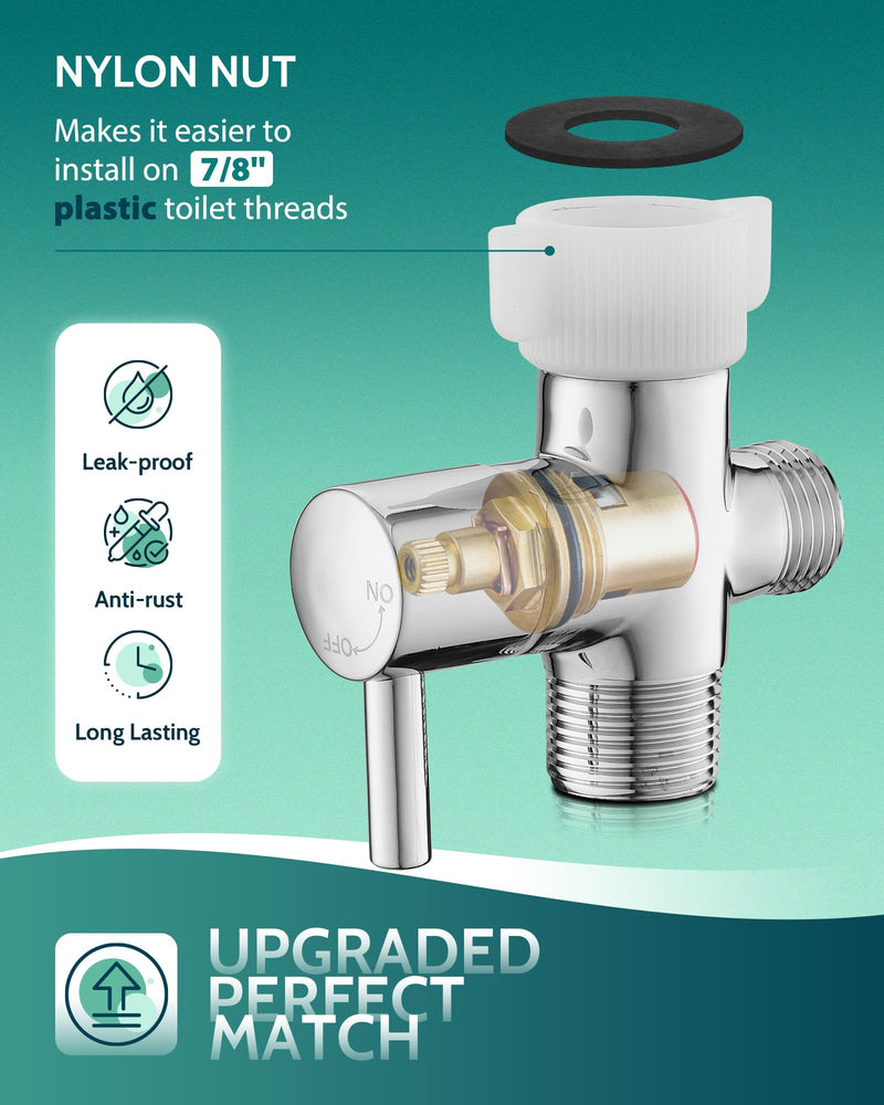 [Australia - AusPower] - LUFEIDRA Handheld Toilet Bidet Sprayer for Toilet-Adjustable Water Pressure Jet Spray with Plastic T-Valve for Feminine Wash (Brushed Nickel + Matte Black) 