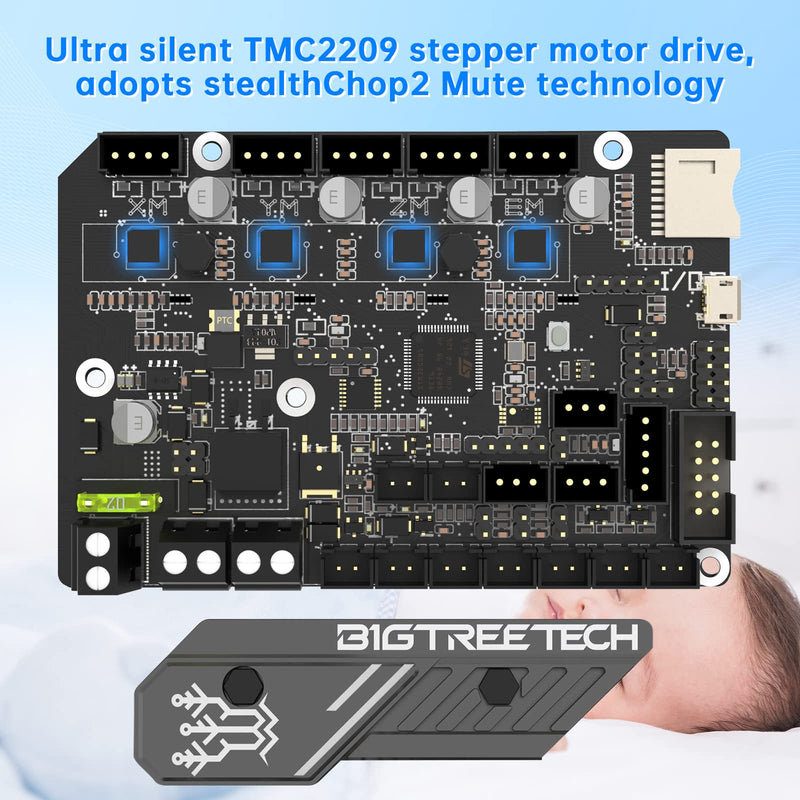 [Australia - AusPower] - BIGTREETECH SKR Mini E3 V3.0 32Bit Control Board for Ender 3, Ender3 Pro, Ender 3 V2 3D Printer with TMC2209 UART Stepper Driver ,Compatible with BL Touch, TFT35 E3 