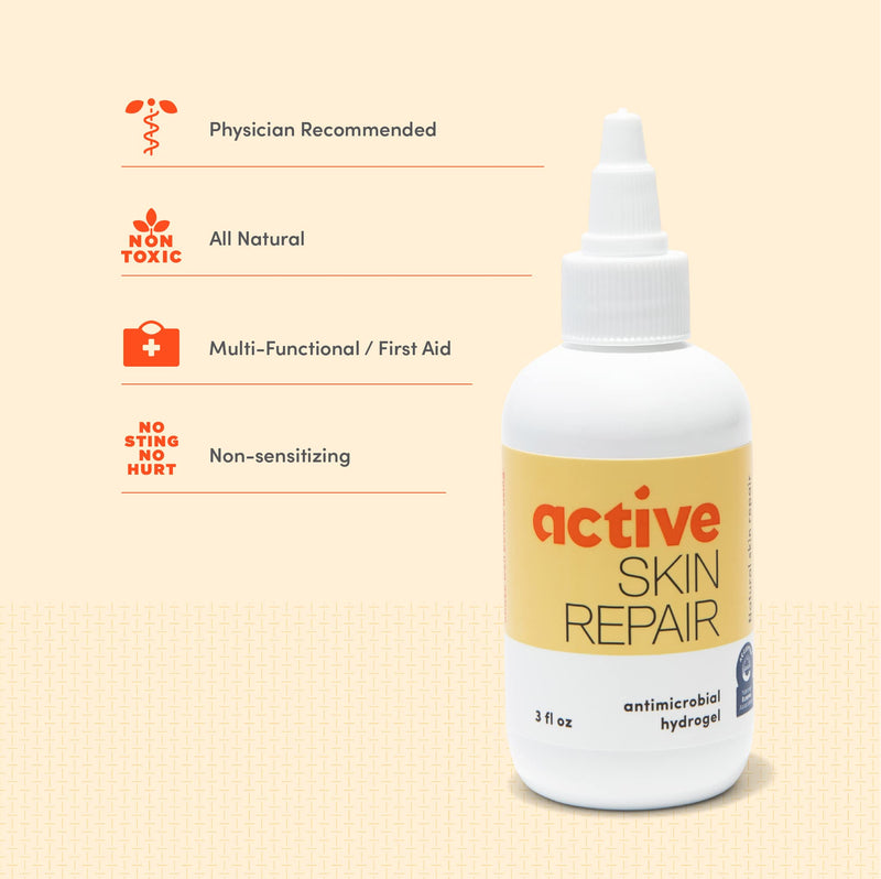 [Australia - AusPower] - Active Skin Repair Hydrogel - Natural & Non-Toxic First Aid Healing Ointment & Antiseptic Gel for Minor Cuts, Wounds, Scrapes, Rashes, Sunburns, and Other Skin Irritations (Single, 3 oz Gel) 3 Fl Oz (Pack of 1) 
