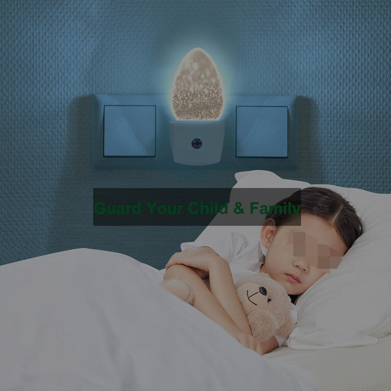 [Australia - AusPower] - Uanvaha Golden Glitter Night Light (No Glitter) Gold Gravel Shiny Broken Drill Abstract Glitter Bokeh Blur Plug in Auto Sensor Led Lamp for Teen Girl Women Room Decor Holiday Gifts Egg Gold Glitter 