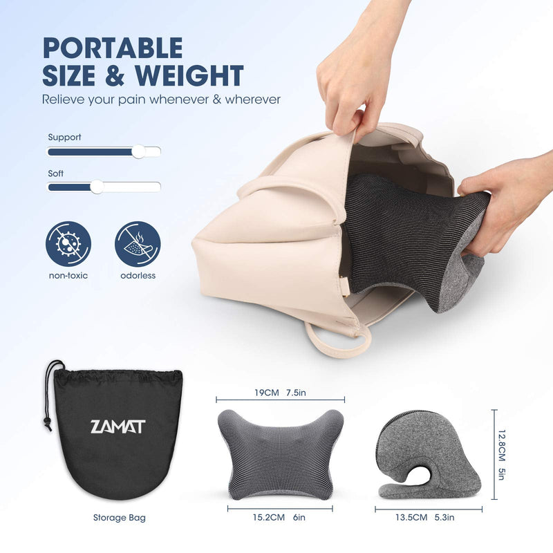 [Australia - AusPower] - ZAMAT Neck and Shoulder Relaxer with Magnetic Therapy Pillowcase, Neck Stretcher Chiropractic Pillows for Pain Relief, Cervical Traction Device for Relieve TMJ Headache Muscle Tension Spine Alignment Grey 