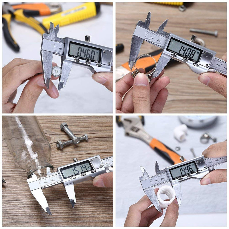 [Australia - AusPower] - Electronic Digital Vernier Caliper, LOUISWARE Stainless Steel Caliper 150mm/0-6 inch Measuring Tools with Extra-Large LCD Screen, inch/Metric Conversion 
