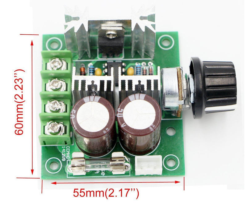 [Australia - AusPower] - RioRand 12V-40V 10A PWM DC Motor Speed Controller with Knob-High Efficiency, High Torque, Low Heat Generating with Reverse Polarity Protection, High Current Protection 