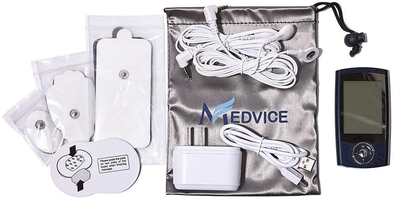[Australia - AusPower] - MEDVICE Rechargeable Tens Unit Muscle Stimulator, 2nd Gen 16 Modes & 8 Upgraded Pads for Natural Pain Relief & Management, FDA Cleared Electric Pulse Impulse Mini Massager Machine 