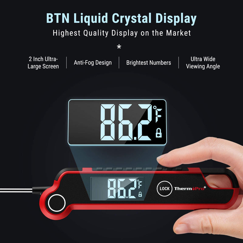 [Australia - AusPower] - ThermoPro TP620 Professional Thermocouple Instant Read Meat Thermometer, Ambidextrous Backlight LCD Kitchen Thermometer with Motion-Sensing, Digital Food Thermometer for Cooking Smoker BBQ Grill 