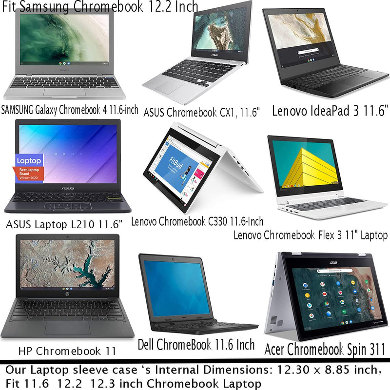 [Australia - AusPower] - Laptop Sleeve Case Waterproof Notebook Bag for ASUS Chromebook CX1, SAMSUNG Galaxy Chromebook 4/3/Plus/Pro, Lenovo Chromebook C330 11.6, Acer Chromebook Spin 311, 11.6 12.2 12.3 inch Laptop Case, Pink 