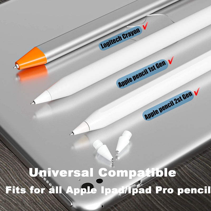 [Australia - AusPower] - Upgraded Fine Point Pen Like Writing Pencil Tips Compatible with Apple Pencil Gen 1st,2nd, Paper-Feel Wear Out Resistance Ipad Pencil Nibs fits for Apple iPad Pro Pen ,2 Pack White 