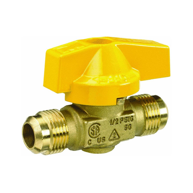 [Australia - AusPower] - Homewerks VGV1LHT2B Premium Gas Ball Valve Flare Inlet/Outlet, Brass, 3/8-Inch 3/8 Inch 