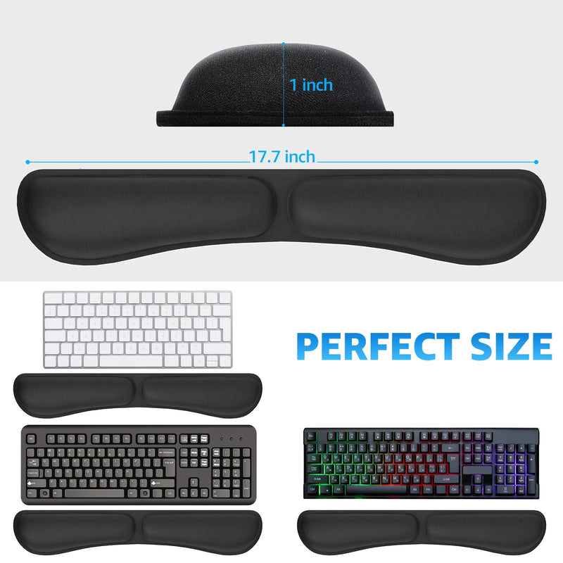 [Australia - AusPower] - KTRIO Memory Foam Keyboard Wrist Rest - Ergonomic Design Wrist Rest for Computer Keyboard - Non-Slip Rubber Base Keyboard Wrist Pad for Easy Typing & Pain Relief - Foldable 