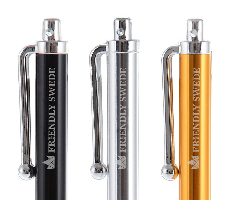 [Australia - AusPower] - Capacitive Touch Screen Stylus Pens 4.5", 6-Pack - Including 2 x 15 Lanyards and Screen Cleaning Cloth by The Friendly Swede (Black, Gold, Silver, Blue, Sea Blue, Green) Black, Gold, Silver, Blue, Sea Blue, Green 