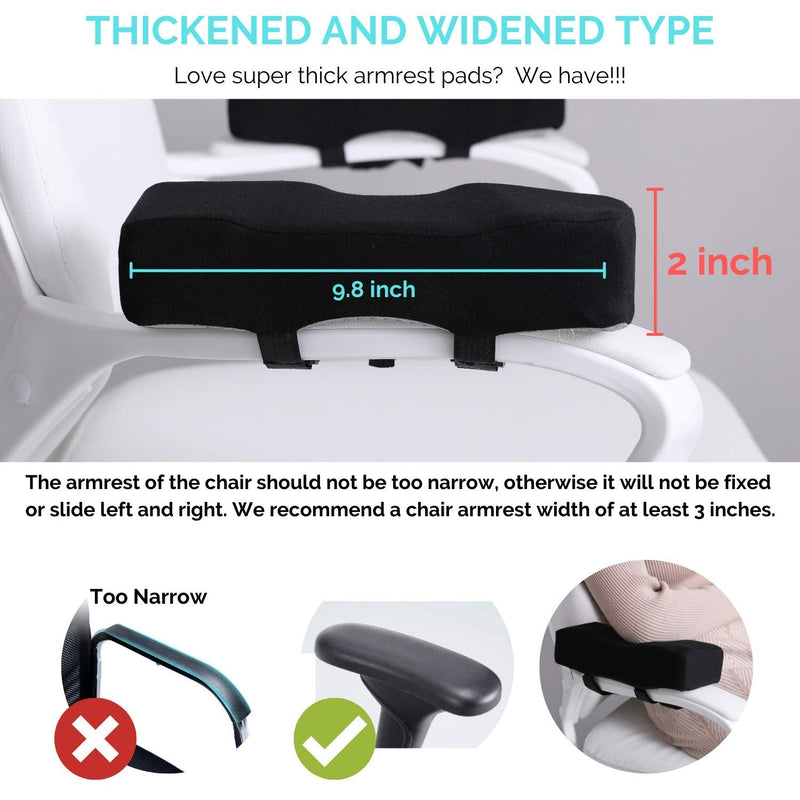 [Australia - AusPower] - EcoLifeDay Chair Extra Thick Ergonomic armrest Cushions Elbow Pillow Pressure Relief Office Chair Gaming Chair armrest with Memory Foam armrest Pads 2-Piece Set of Chair 