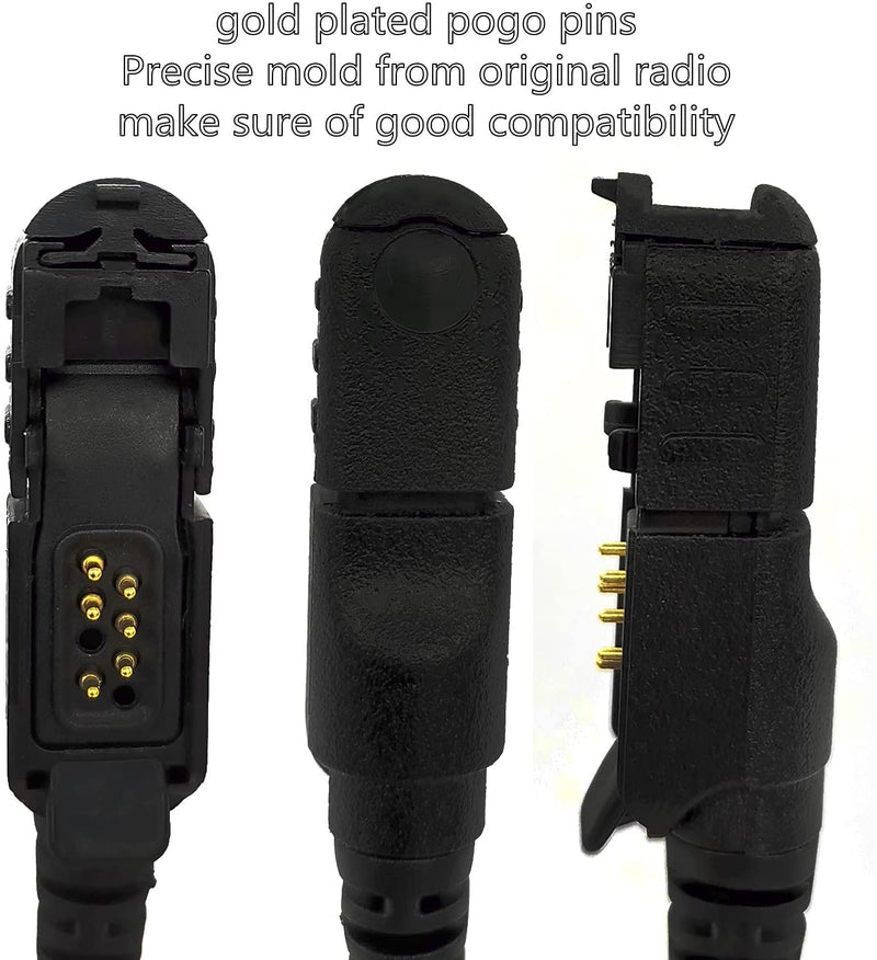 [Australia - AusPower] - JUYODE XPR3300e Earpiece for Motorola XPR3000 XPR3300 XPR3500 XPR 3000e XPR3500e Walkie Talkie w/Pogo Pin Radio Earpiece with C Swivel Earhook 