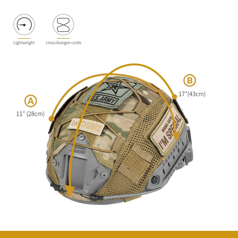 [Australia - AusPower] - OneTigris Multicam Helmet Cover - No Helmet ZKB05 for Ops-Core FAST PJ Helmet in Size M/L & OneTigris PJ/MH Helmet in Size M/L - Tropic 