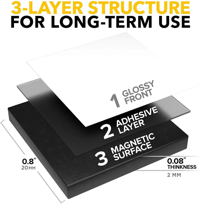 [Australia - AusPower] - Magnetic Squares - 110 Self Adhesive Magnetic Squares (Each 4/5" x 4/5") - Flexible Sticky Magnets - Peel & Stick Magnetic Sheets - Tape is Alternative to Magnetic Stickers, Magnetic Strip and Roll 