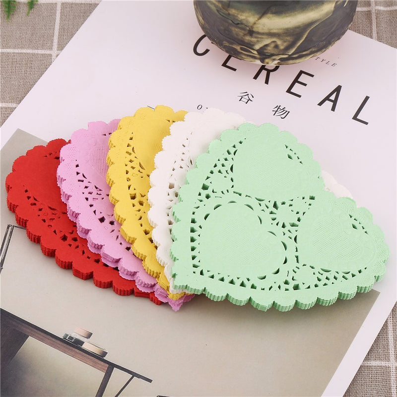 [Australia - AusPower] - CCINEE 4 Inch Valentine Heart Doilies Lace Paper for Wedding Decoration Valentine's Day Party Decor Pack of 200 