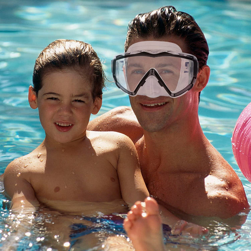 [Australia - AusPower] - AQUA A DIVE SPORTS Diving mask Anti-Fog Swimming Snorkel mask Suitable for Adults Scuba Dive Swim Snorkeling Goggles Masks Black transparent 