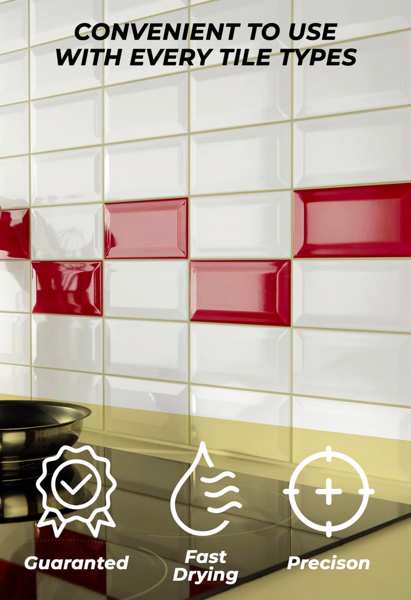 [Australia - AusPower] - Tile Grout Repair, Cream 8.8 oz/250gr. Fast Drying Grout Repair Kit, Grout Filler Tube Repair Kit, Tile Grout Paint, Grout Sealer Restore and Renew Bathroom Floor, Tile Gaps, Joints, Lines Cream 8.8 oz. 