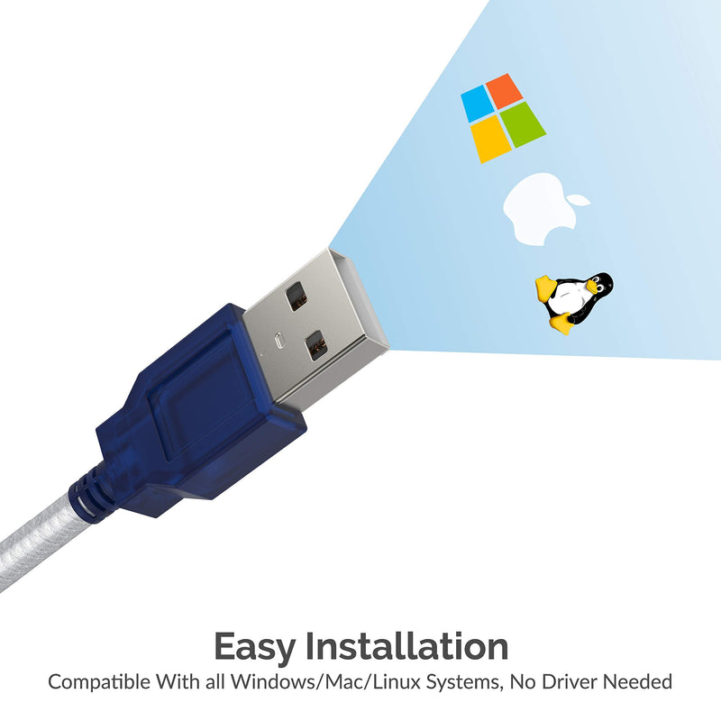 [Australia - AusPower] - SABRENT USB 2.0 to Serial (9-Pin) DB-9 RS-232 Converter Cable, Prolific Chipset, Hexnuts, [Windows 10/8.1/8/7/VISTA/XP, Mac OS X 10.6 and Above] 6-Feet (CB-9P6F) 6 FT 