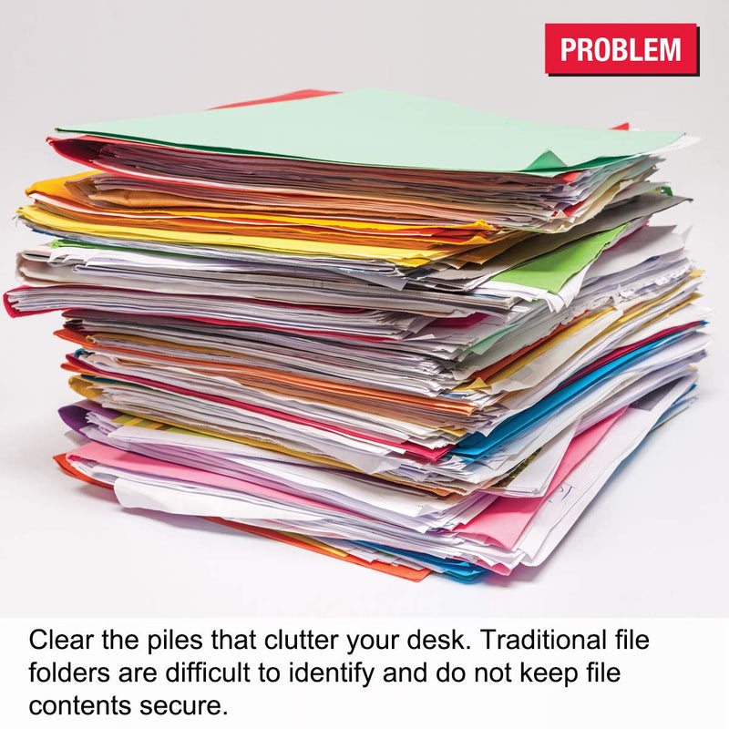 [Australia - AusPower] - Ultimate Office MagniFile Sliding Bars Bind and Index Any Standard File Folder or Loose Pages Up to 65 Sheets. Secure Your Documents and Find Files Fast! (Set of 10, Black) Set of 10 