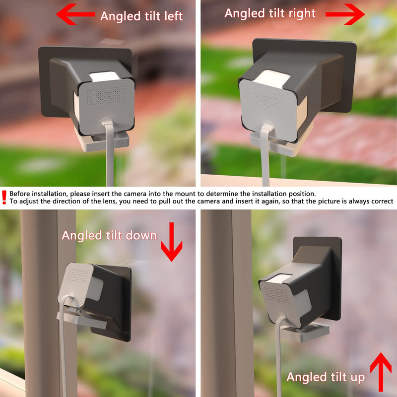 [Australia - AusPower] - Teccle Angled Window Mount Compatible with Wyze Cam V3, 20 Degrees Tilt (Up/Down/Left/Right), Through Window Use Cam v3, Helps You Watch Front Yard and Driveway (Black/Pack of 1) 20° tilt window mount black/Pack of 1 