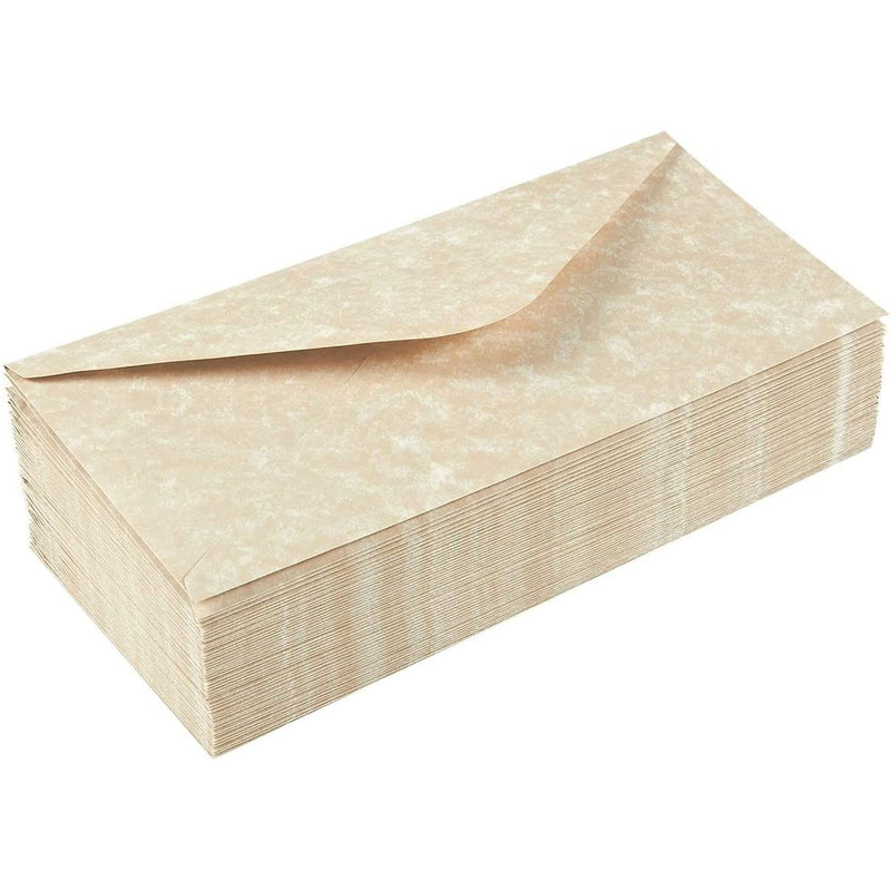 [Australia - AusPower] - 48 Pack Parchment Envelopes - Parchment Paper with Cream Old Fashion Aged Vintage Antique Design - Gum Seal Parchtone Paper Envelopes, 8.75 x 4 Inches 