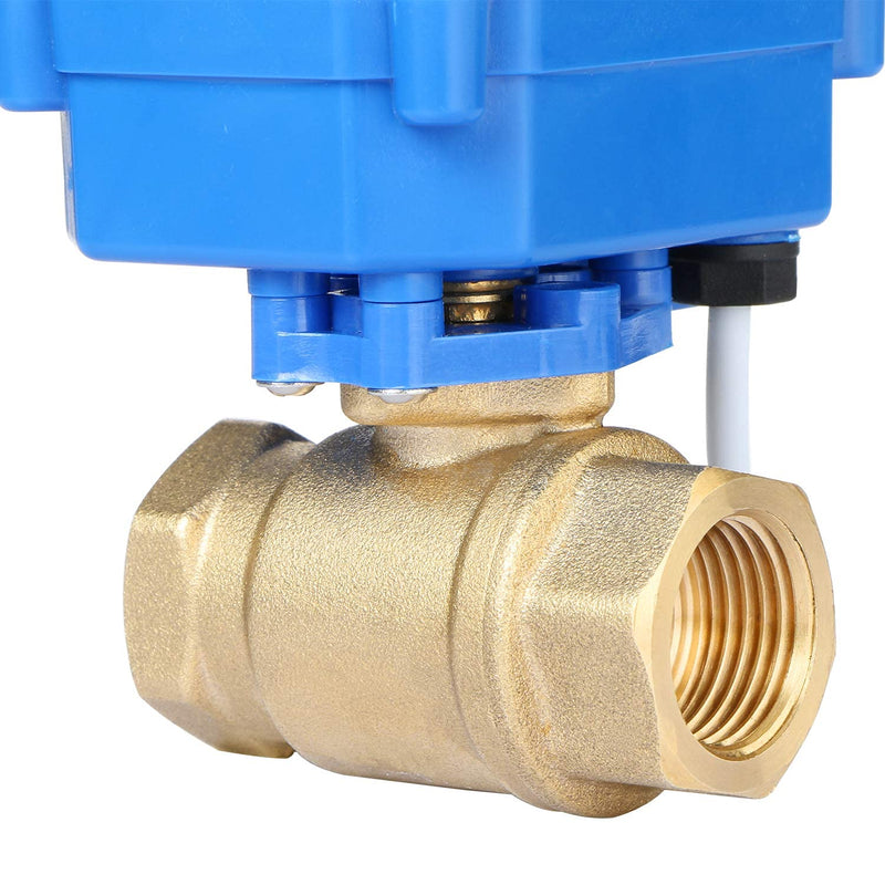 [Australia - AusPower] - Motorized Ball Valve- 1/2" Brass Ball Valve with Full Port, 9-24V DC and 2 Wire Reverse Polarity by U.S. Solid 