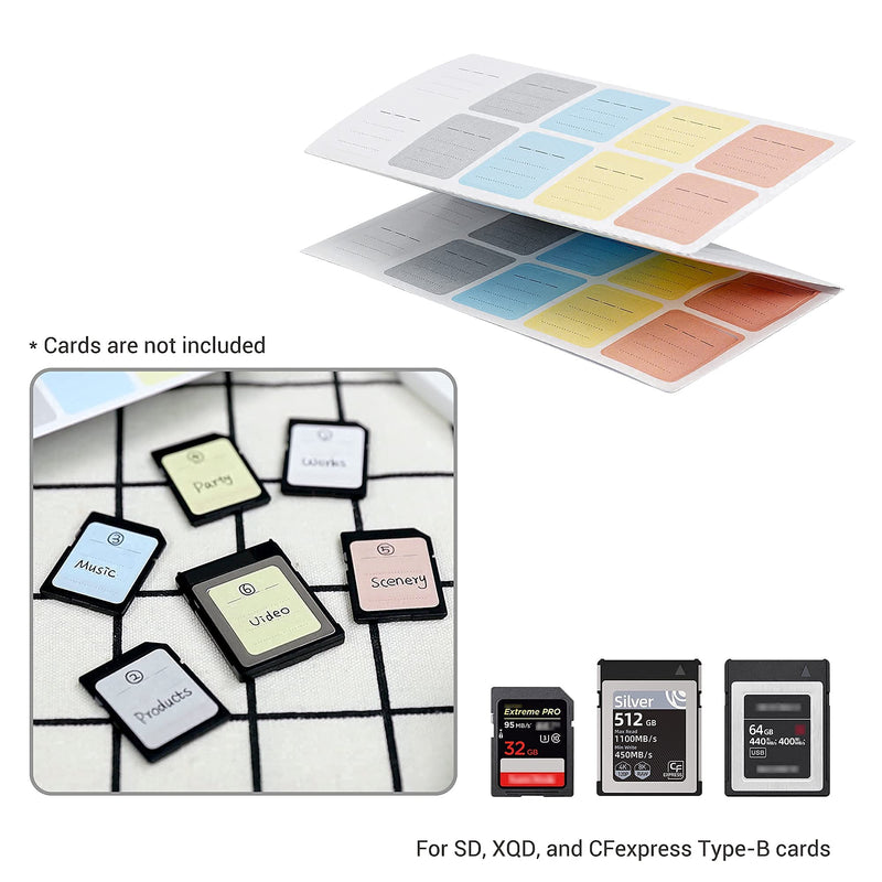 [Australia - AusPower] - [12 SD + 12 CFexpress Type A] Memory Card Case + 120 Count Card Labels:Magnetic Memory Card Holder with Memory Card Labels for SD SDHC SDXC 