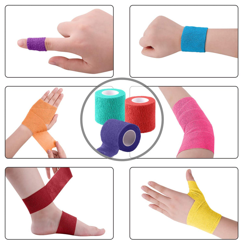 [Australia - AusPower] - BQTQ 30 Rolls Self Adherent Wrap 2 inch Bandage Adhesive Wrap Breathable Athletic Tape Stretch Wrap Roll Sports Wrap Tape Self Adhesive Bandage Wrap for Wrist Ankle Swelling Sprains(30 Colors) Rich Color 