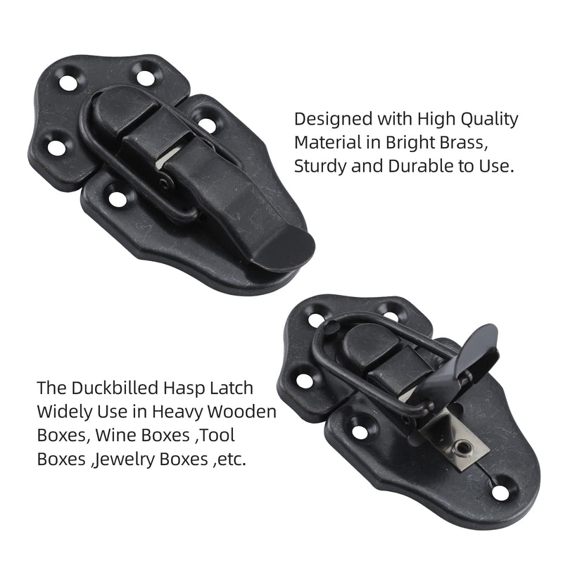 [Australia - AusPower] - HOME MASTER HARDWARE 2 Pack Duckbilled Hasp Latch Chest Latch Toggle Hasp Latches with Screws for Jewelry Box Ordinary Box Wooden Case Furniture Decoration Oil Rubbed Bronze Finish 2 Sell Pack Oil-Rubbed Bronze 