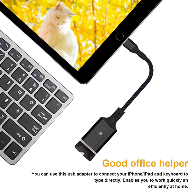 [Australia - AusPower] - BUFFRIG USB OTG Camera Adapter, USB Male to Female OTG Data Sync Cable Adapter, iOS to USB Adapter Supports USB Flash Drive Keyboard Card Reader and MIDI, Plug and Play No APP Required 