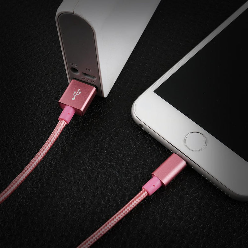 [Australia - AusPower] - 4Pack(3ft 6ft 6ft 10ft) iPhone Lightning Cable Apple Certified Braided Nylon Fast Charger Cable Compatible iPhone Max XS XR 8 Plus 7 Plus 6s 5s 5c Air iPad Mini iPod (Pink) Pink 