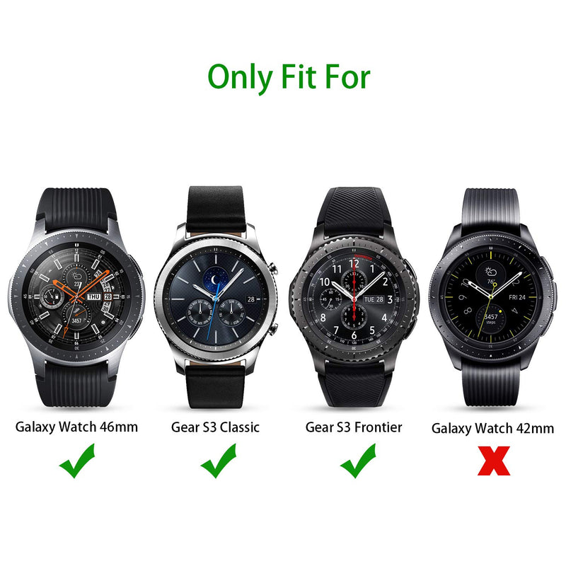 [Australia - AusPower] - OMOTON Tempered Glass Screen Protector Compatible Samsung Galaxy Watch 46mm (2018) & Gear S3 [3 Pack] 