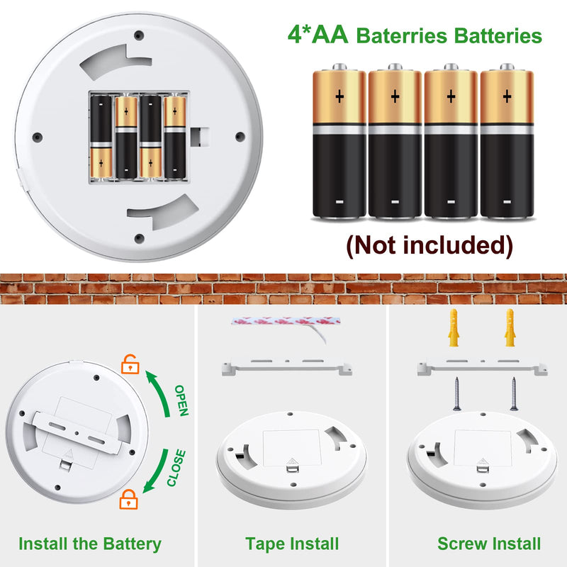 [Australia - AusPower] - Bemexred Motion Sensor Battery Operated LED Lights, Closet Lights Battery Powered Motion Detector Ceiling Lights for Laundry Pantry Cabinet Stairwell Shed Hallway - 210LM 6000K, Cool White 