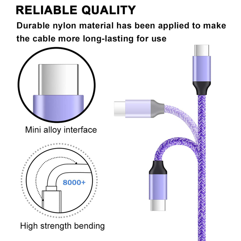 [Australia - AusPower] - Type C Car Charger, Wall Charger Plug 6ft USB C Cable Fast Charging Cord for Samsung Galaxy A50 A20 S10E S22 S21 FE S10 A80 S9 A21 S20,LG Stylo 6 5 4 V60 ThinQ V50 V40 V35 V30S V30 V20 G9 G8 G7 G6 Q70 Black Purple 