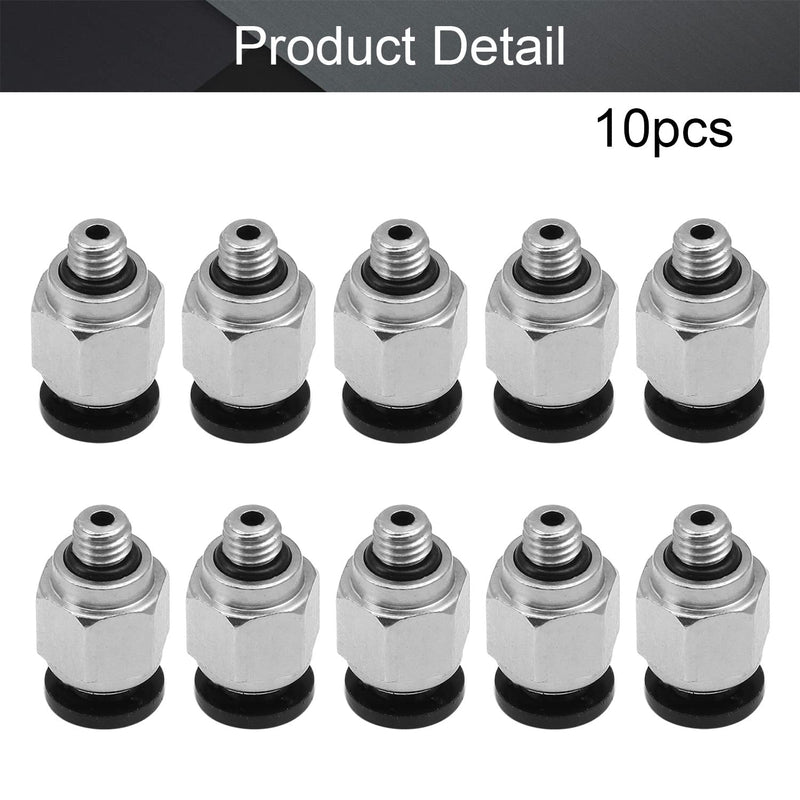 [Australia - AusPower] - Othmro Straight Pneumatic Push to Quick Connect Fittings PC6-M5 Black, Silver 6mm,5mm Plastic, Copper 10PCS 